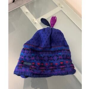 Rockies Canada 100% wool beanie hat kids tassel winter snowboard ski snow